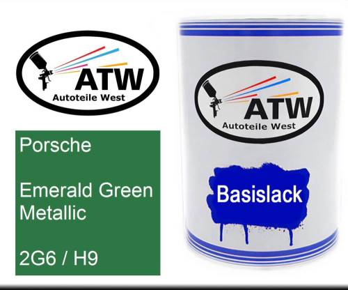 Porsche, Emerald Green Metallic, 2G6 / H9: 500ml Lackdose, von ATW Autoteile West.